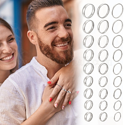 27Pcs 27 Style Stainless Steel Finger Rings for Women&nbsp;RJEW-UN0003-04P
