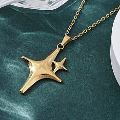 Sparkle Star 304 Stainless Steel Pendant Necklaces&nbsp;NJEW-M096-29G