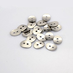 Tarnish Resistant 2-Hole Oval 304 Stainless Steel Buttons&nbsp;STAS-N026-01