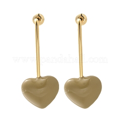 Brass Heart Dangle Stud Earrings&nbsp;LS-EJEW-A121-19B-03