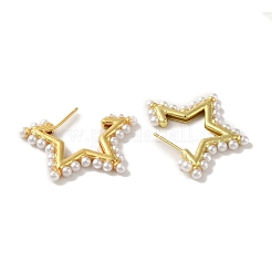 Rack Plating Brass Studs Earrings&nbsp;EJEW-R162-34G