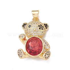 Brass Micro Pave Cubic Zirconia Pendants&nbsp;KK-M240-14