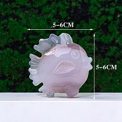 Natural Agate Geode Carved Healing Fish Figurines&nbsp;PW-WG92133-01