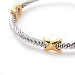 304 Stainless Steel Cuff Bangles&nbsp;BJEW-L642-34GP
