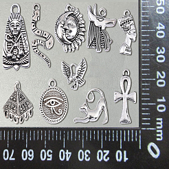 100 pcs 10 Style Tibetan Style Alloy  Pendants&nbsp;TIBEP-CJ0001-33