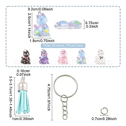 DIY Resin Cat Pendant Keychian Making Kits&nbsp;DIY-YW0013-16