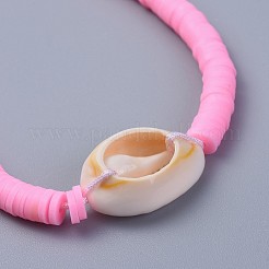 Handmade Polymer Clay Heishi Beads Braided Bracelets&nbsp;BJEW-JB04318