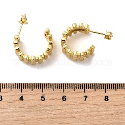 Brass C-Shaped Stud Earrings&nbsp;EJEW-H171-03G