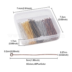 200Pcs 5 Colors Brass Eye Pins&nbsp;KK-YW0002-04