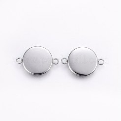Tarnish Resistant 304 Stainless Steel Cabochon Connector Settings&nbsp;STAS-I095-28P-D