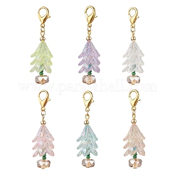 Tree Glass Seed Beads & Acrylic Pendant Decorations&nbsp;HJEW-MZ00388