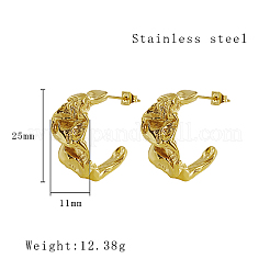 304 Stainless Steel Twist Stud Earrings&nbsp;GC6051-1
