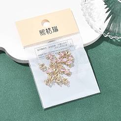 SHEGRACE Brass Pave Cubic Zirconia Horse Eye Connector Charms&nbsp;XGRQ2O431-436C-G