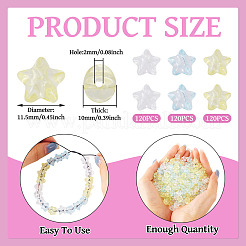 360Pcs 3 Colors Transparent Acrylic Beads&nbsp;TACR-TA0001-71