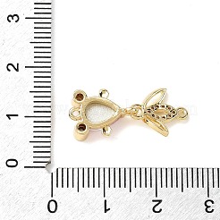 Brass Micro Pave Clear Cubic Zirconia Fish Links Connector Charms&nbsp;KK-K375-26G-21