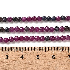 Natural Red Corundum/Ruby and Sapphire Beads Strands&nbsp;G-Z150-A03-3mm