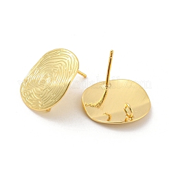 Flat Round Rack Plating Brass Stud Earrings&nbsp;EJEW-K263-36G