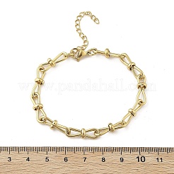 304 Stainless Steel Bowknot Link Chain Bracelets for Women&nbsp;BJEW-F488-13G