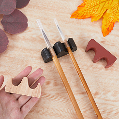 3Pcs 3 Colors Wooden Chinese Calligraphy Brush Holder&nbsp;AJEW-GF0007-77