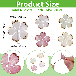 200Pcs 4 Colors Acrylic Bead Caps&nbsp;OACR-PA0001-14