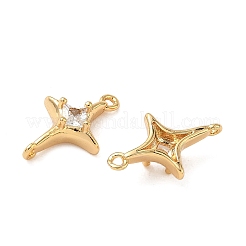 Brass Micro Pave Clear Cubic Zirconia Pendants&nbsp;KK-B160-30G