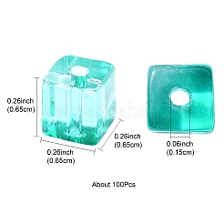 100Pcs Baking Paint Transparent Glass Beads&nbsp;DGLA-YW0001-35F