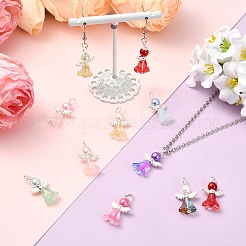 20Pcs 10 Colors Glass Pearl with Alloy Pendants&nbsp;PALLOY-YW00172