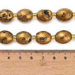 Electroplated Natural Druzy Geode Crystal Beads Strands&nbsp;G-F833-O01-01A