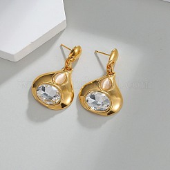 304 Stainless Steel & Crystal Rhinestone Dangle Stud Earrings&nbsp;WGBE4B7-01
