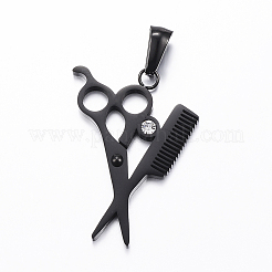 304 Stainless Steel Rhinestone Pendants&nbsp;STAS-P157-02