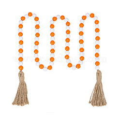 Wood Beads Tassels Pendant Drcorations&nbsp;HJEW-PH02016