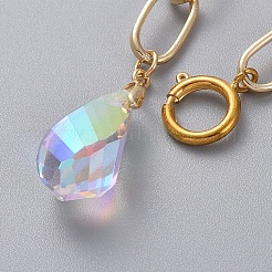 AB Color Half Electroplated Glass Anklets&nbsp;X-AJEW-AN00283