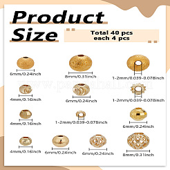 40Pcs 10 Styles Brass Beads&nbsp;KK-LP0001-77