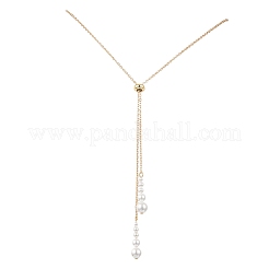 Adjustable Brass Cable Chain Lariat Necklaces&nbsp;NJEW-TA00229