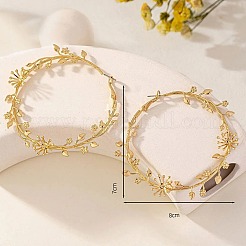 Alloy Branch Flower Big Hoop Earrings for Women&nbsp;WGC29F5-01