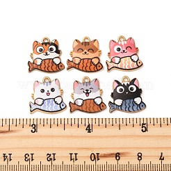12Pcs 6 Styles Rack Plating Alloy Enamel Pendants&nbsp;FIND-FP0002-73