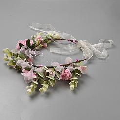 Cloth Artificial Flower Garland Headbands Hair Vine&nbsp;AJEW-WH20019-02A