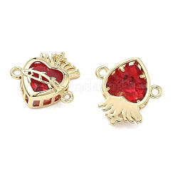Brass Pave Clear Cubic Zirconia Connector Pendants&nbsp;KK-F933-09C-G