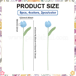 8Pcs 4 Colors Polyester with Iron Wire Artificial Tulip Flower&nbsp;AJEW-ME0001-26B