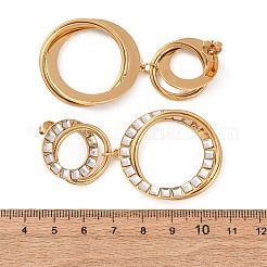 304 Stainless Steel & Glass Dangle Stud Earrings&nbsp;EJEW-T054-07G