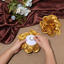 Flower Polyester Brooches&nbsp;JEWB-WH0039-56B