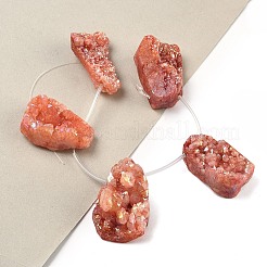 Electroplated Natural Druzy Agate Beads Strands&nbsp;G-N0259-05