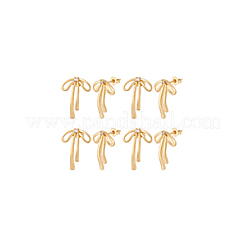 4 Pairs Brass with Cubic Zirconia Stud Earrings for Women&nbsp;EJEW-BC0001-17G