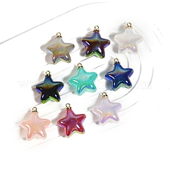 10Pcs UV Plated Iridescent Opaque Resin Pendants&nbsp;PW-WG9DE9F-11
