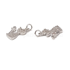 Brass Micro Pave Cubic Zirconia Pendants&nbsp;KK-E068-VB313