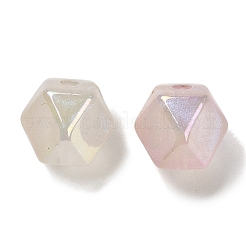 Polygon UV Plating Luminous Rainbow Iridescent Acrylic Beads&nbsp;LACR-R001-04A