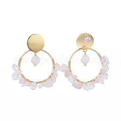 Brass Dangle Stud Earrings&nbsp;EJEW-JE04163-01