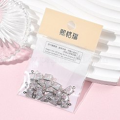SHEGRACE Brass Pave Clear Cubic Zirconia Square Connector Charms&nbsp;XGRQ2O726-447P
