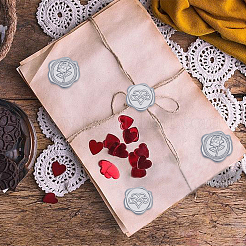 50Pcs 2 Styles Rose & Heart Adhesive Wax Seal Stickers&nbsp;DIY-CP0010-23A