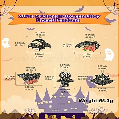 20Pcs 5 Colors Halloween Alloy Enamel Pendants&nbsp;FIND-CJ0002-72